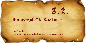 Borovnyák Kazimir névjegykártya